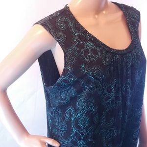 Craft barrow black aqua stretch sleeveless blouse